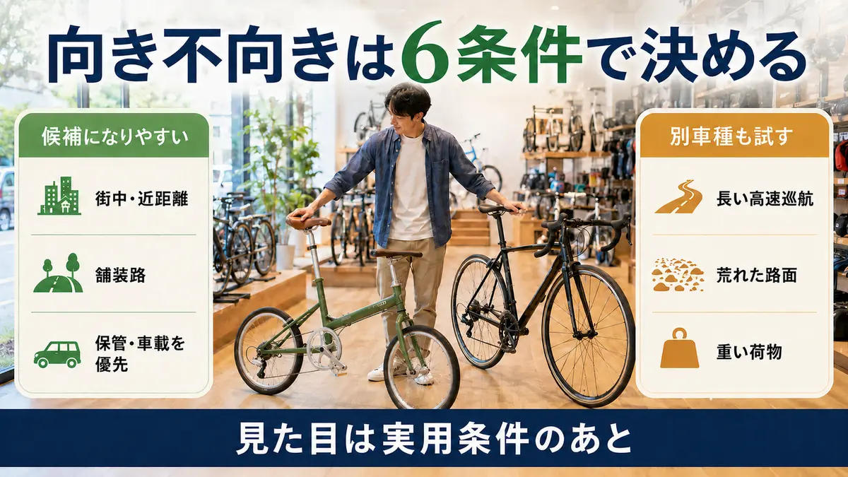 ミニベロが向く人とおすすめしにくい人を6条件で判定