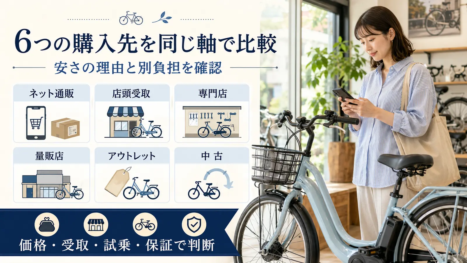 電動自転車の通販と専門店や量販店を価格とサポートで比較