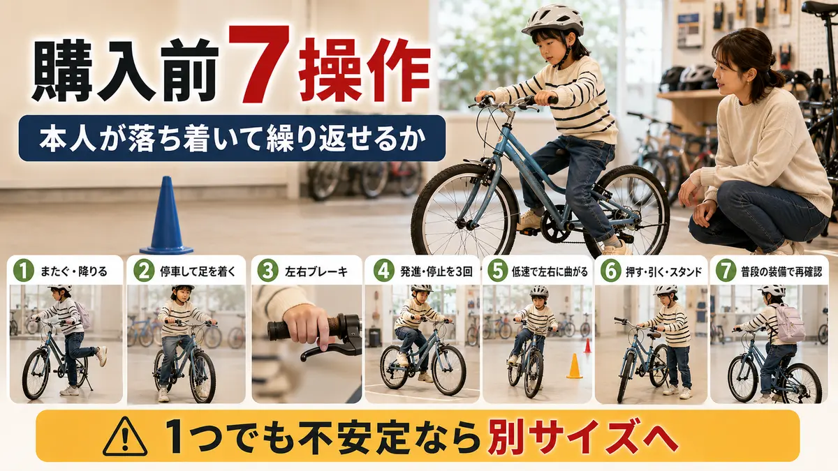20インチ自転車の購入前に本人が試す7つの操作