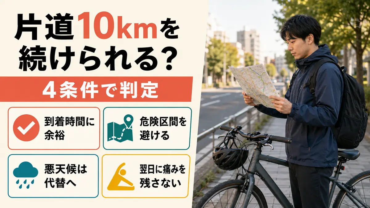 片道10キロの自転車通勤通学を続けられる4条件