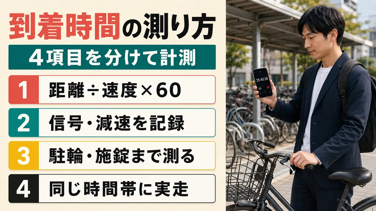 自転車10キロの到着時間を4項目で測る方法
