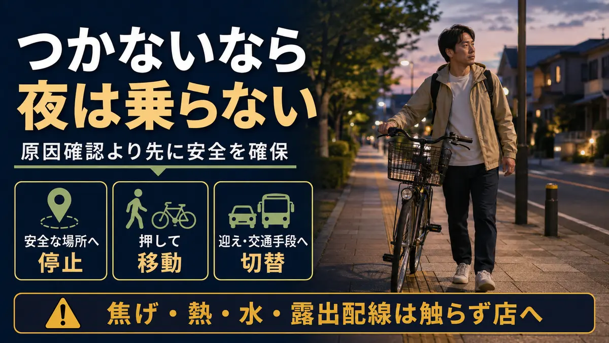 自転車ライトがつかないときの安全な停止判断