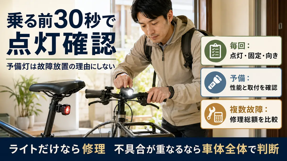 自転車ライトの再発防止と買い替え判断