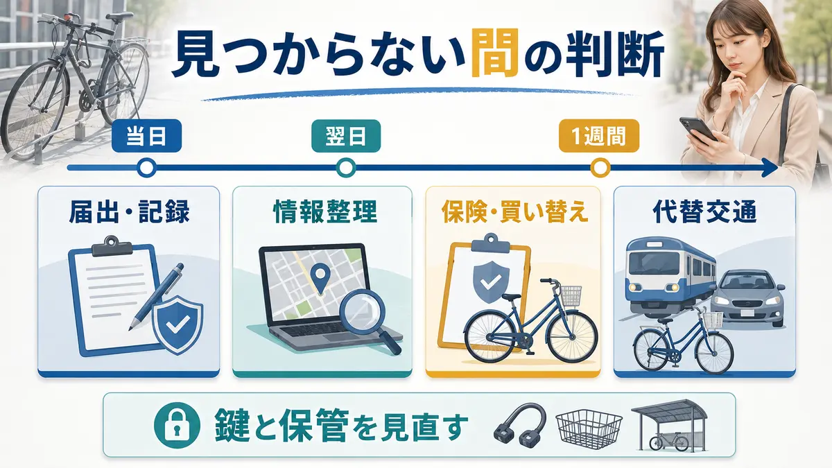 盗難自転車が見つからない間の保険と買い替え判断