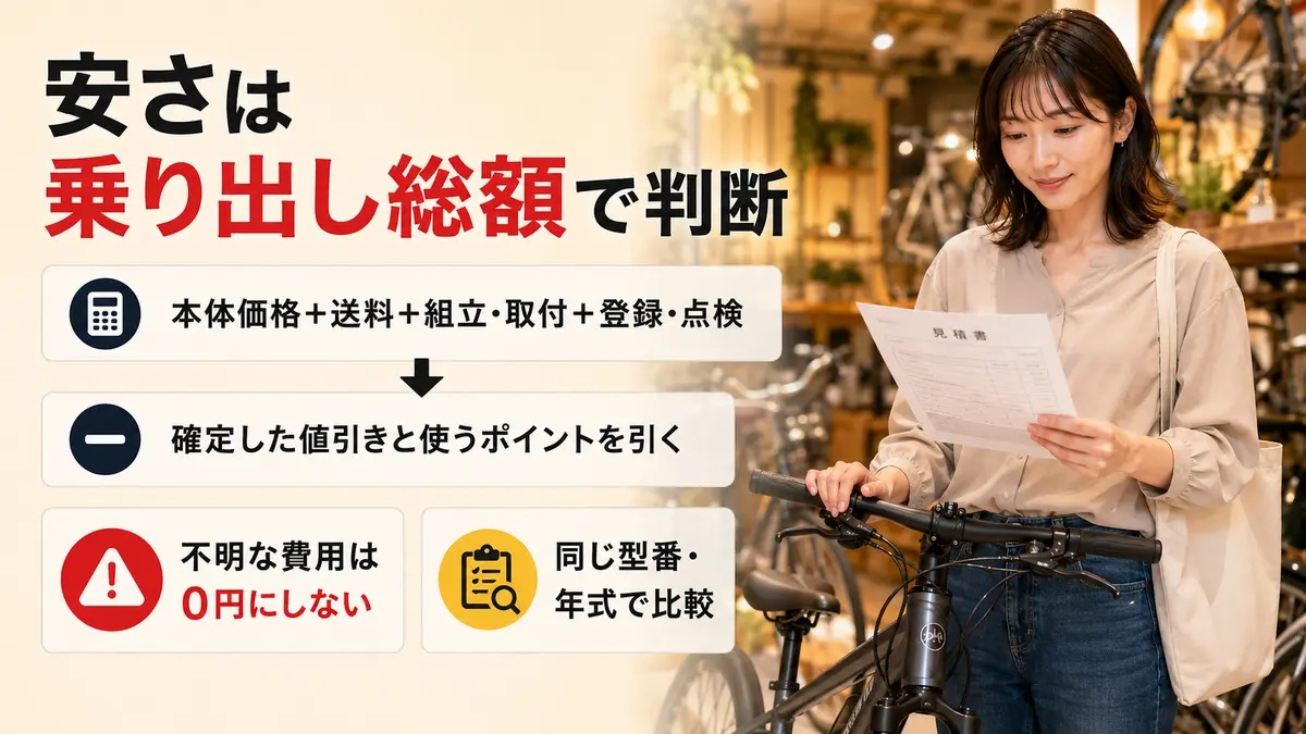 ブリヂストン自転車の本体価格に送料・組立・登録・点検を加えて乗り出し総額を比べる方法