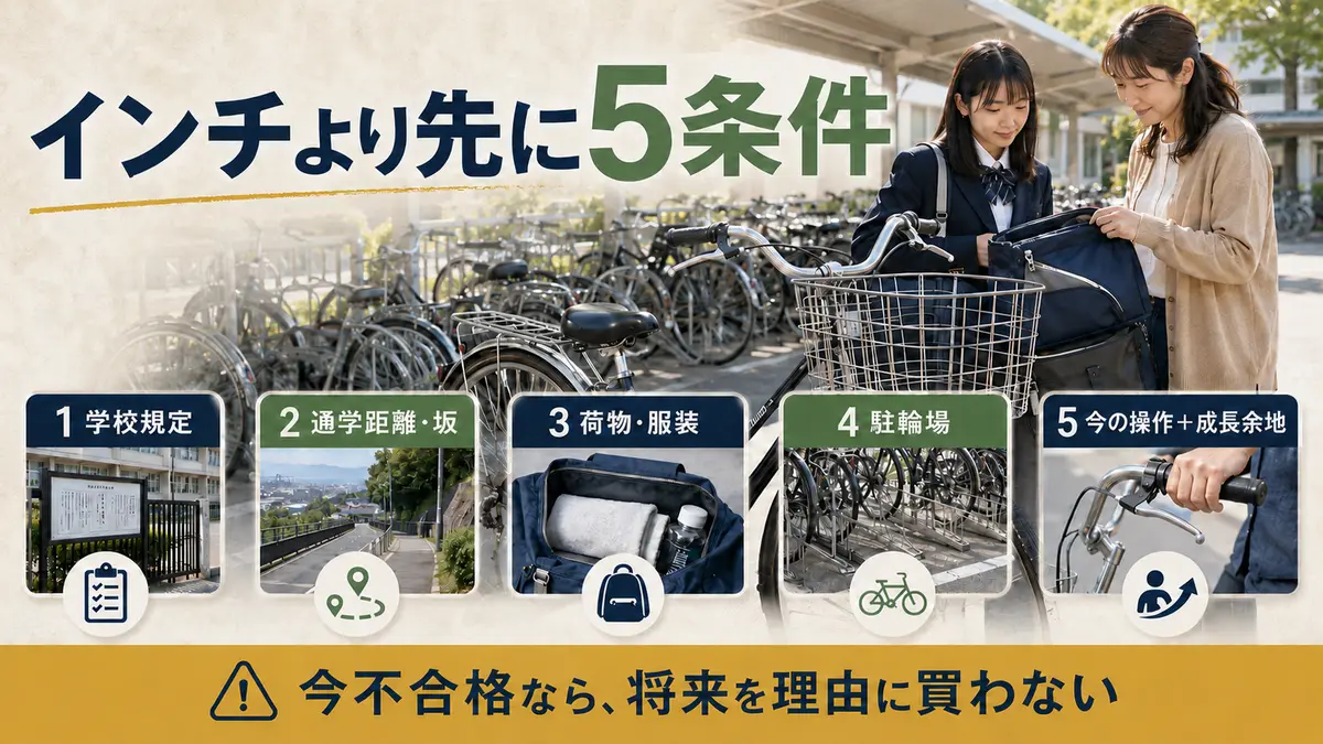 高校生の自転車サイズより先に確認する学校と通学の5条件