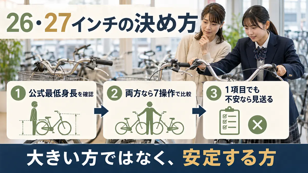 高校生が26インチと27インチを決める3段階の判定