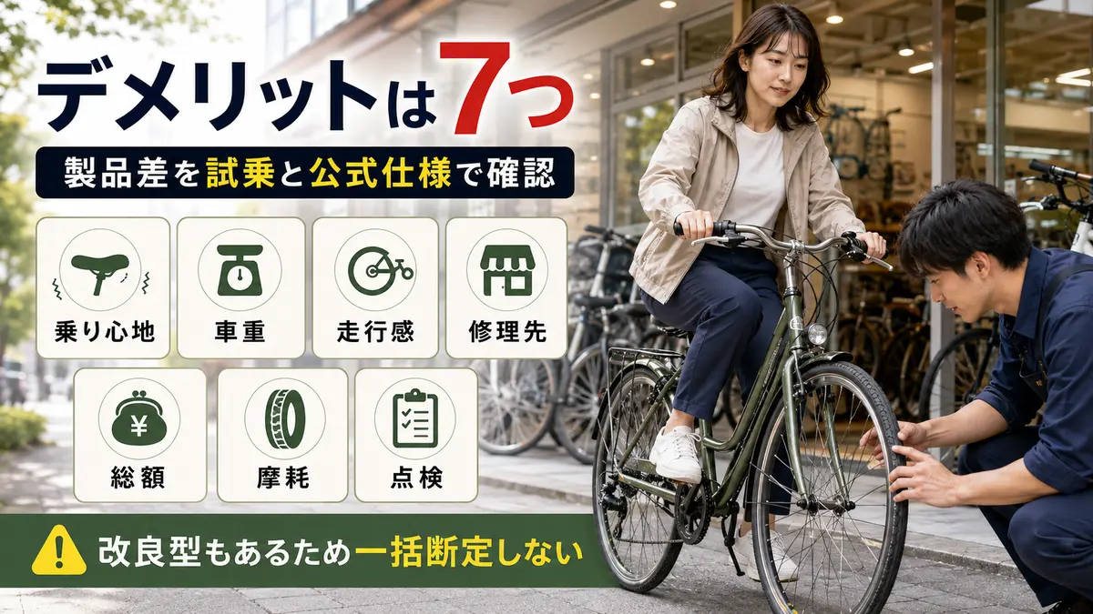 パンクしない自転車の重さ・振動・修理など7つのデメリット