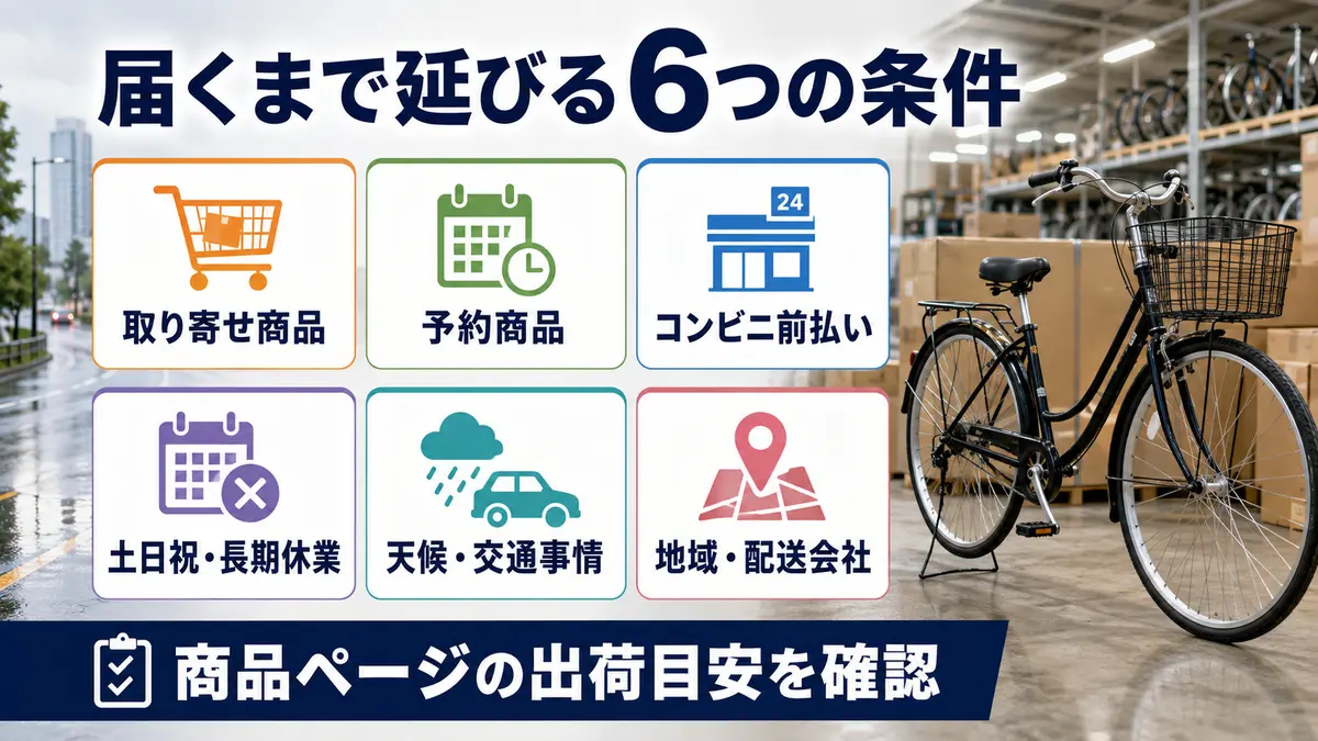 サイマの自転車が届くまで延びる6つの条件